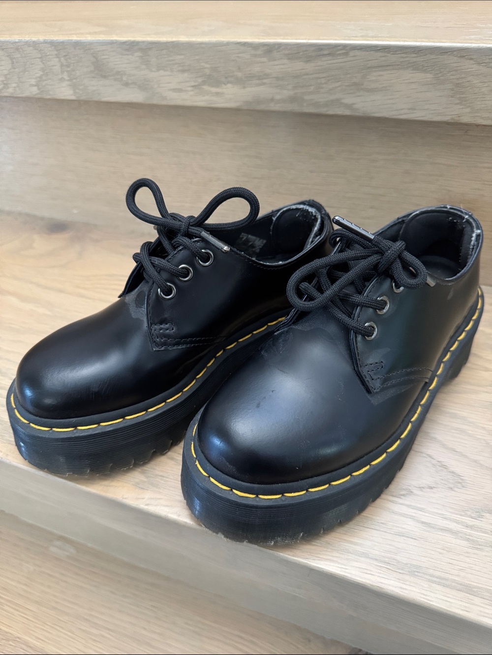 Black Kids Lace-Up Platform Dr. Martins